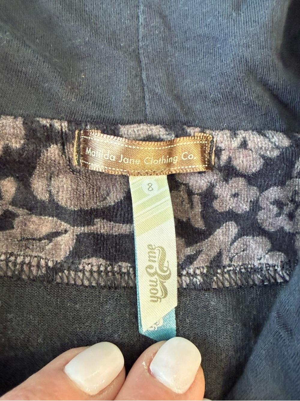Matilda Jane You & Me Shadow Willow Jacket Girls 8 Velour Floral Hooded - Picture 2 of 10